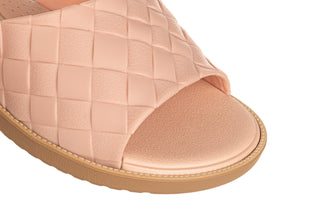 Klapki Azaleia Simone Comfy Flat Rast Nude Beige 198018, Róż/Beż, Tworzywo