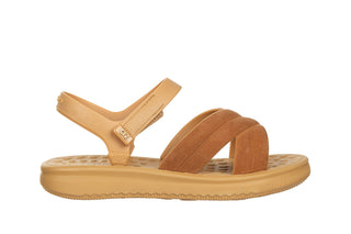Sandały Azaleia Rafa Sand Flocked Honey Beige, Beżowy, Tworzywo