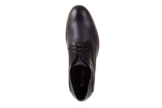 Półbuty Bayla-051 166L Bufallo Niebieski Fl. Czarny, Skóra naturalna