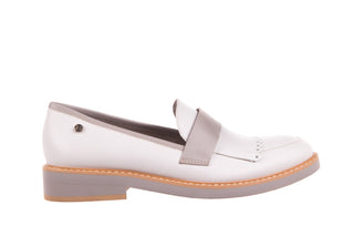 Mokasyny Bayla-156 3287 Bufino Bianco Mustang Szary/ Biały, Skóra naturalna