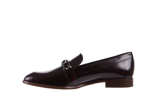 Półbuty Bayla-156 3313 Bordowo-Czarne, Skóra naturalna