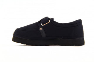 Półbuty Fancy Velcro Black, Czarny, Materiał