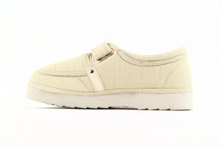 Półbuty Fancy Velcro Ivory, Beż, Materiał