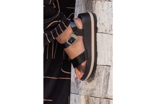 Sandały Azaleia Marie Sandal Plat Fem Black 198049, Czarny, Tworzywo