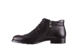 Półbuty Brooman A2001-14-75-1-R Black, Czarny, Skóra naturalna