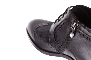 Półbuty Brooman A2001-14-75-1-R Black, Czarny, Skóra naturalna