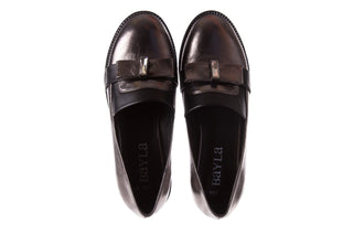 Półbuty Bayla-179 500 Srebrne Półbuty, Skóra naturalna