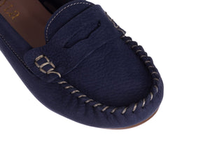 Mokasyny Bayla-161 093 388 6004 Granatowy, Skóra naturalna
