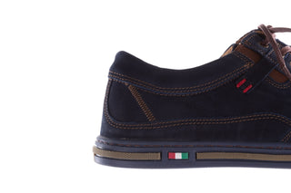 Półbuty Bayla-081 766 Juma Blue AX 23 081109, Granatowy, Skóra naturalna