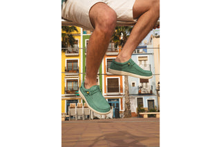 Półbuty Walk In Pitas Wp150 Wallabi Washed Verde Menta 003322, Zielony, Materiał