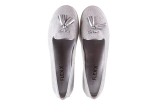 Mokasyny The Flexx MISS TAKE White-Silver, Biały/Srebrny, Skóra naturalna