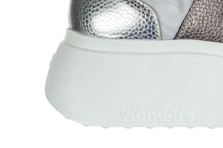 Sneakersy Wonders A-3622 Plata 138016, Szary, Skóra naturalna