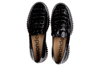 Mokasyny Wonders A-4402 Garda Negro 138039, Czarny, Skóra lakierowana