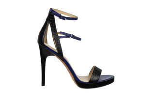 Sandały Calvin Klain Genevieve Printed Croc+Streake Indigo-Black, Skóra naturalna