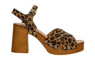 Sandały Sandro Rossi 9272 Leopardo 523079, Brązowy, Skóra naturalna
