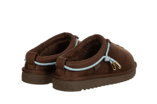 Klapki ocieplane D Franklin Nordic Lite Clog Choco 206024, Brązowy, Materiał