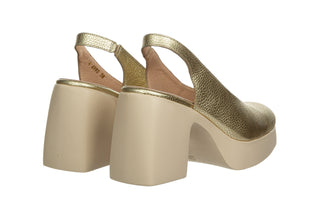 Sandały Wonders H-4990 Platino 138066, Złoty, Skóra naturalna