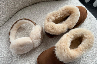 Emu Angahook Teddy Earmuffs Chestnut, Brązowy, Skóra naturalna