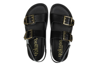 Sandały Yokono Tunez-261 Alaska Negro 208019, Czarny, Skóra naturalna