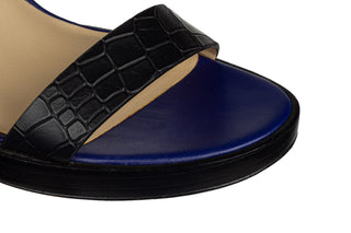 Sandały Calvin Klain Genevieve Printed Croc+Streake Indigo-Black, Skóra naturalna