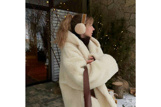 Emu Angahook Teddy Earmuffs Chestnut, Brązowy, Skóra naturalna