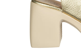 Sandały Wonders H-4990 Platino 138066, Złoty, Skóra naturalna