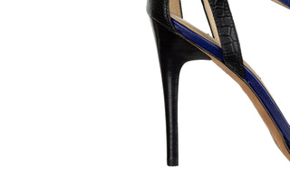 Sandały Calvin Klain Genevieve Printed Croc+Streake Indigo-Black, Skóra naturalna