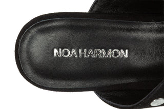 Klapki Noa Harmon 10320P-06 Daisy Black 213004, Czarny, Skóra naturalna