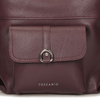 Torebka Plecak Toscanio A286 D54 Bordo, Skóra naturalna