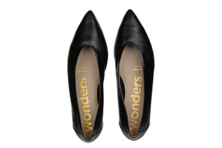 Baleriny Wonders A-3802 Negro 138053, Czarny, Skóra naturalna