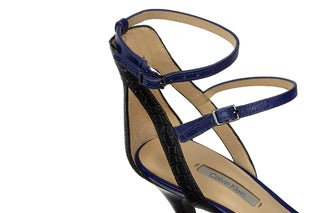 Sandały Calvin Klain Genevieve Printed Croc+Streake Indigo-Black, Skóra naturalna