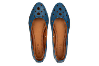 Baleriny Bayla-161 037 135 Wishes 161761, Niebieski, Skóra naturalna