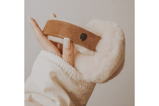 Emu Angahook Teddy Earmuffs Chestnut, Brązowy, Skóra naturalna