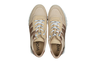 Sneakersy Wonders A-24100 Beig Taupe Beig 138050, Beżowy, Skóra naturalna