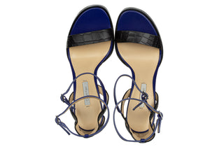 Sandały Calvin Klain Genevieve Printed Croc+Streake Indigo-Black, Skóra naturalna