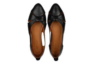 Baleriny Bayla-161 066 2103 20 Black 161773, Czarny, Skóra naturalna