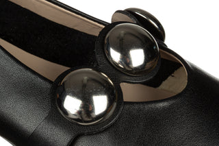 Baleriny Wonders A-4704 Negro 138057, Czarny, Skóra