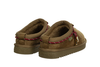 Klapki ocieplane D Franklin Nordic Lite Clog Khaki 206025, Zielony, Materiał