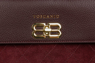Torebka Toscanio H95 D54 Bordo, Skóra naturalna