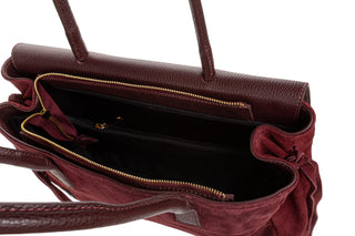 Torebka Toscanio H95 D54 Bordo, Skóra naturalna