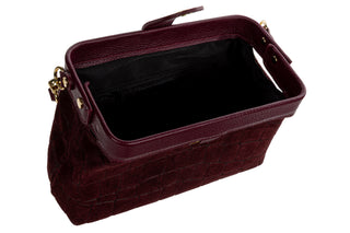 Torebka Toscanio H80 D54 Bordo, Skóra naturalna
