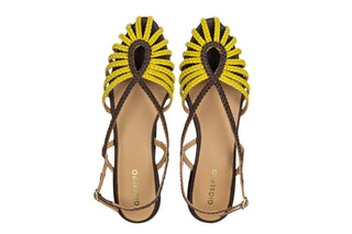 Sandały Gioseppo Masalani Yellow 602220, Żółty, Skóra naturalna