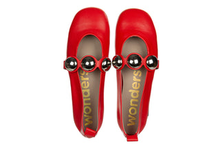 Baleriny Wonders A-4704 Flame 138056, Czerwony, Skóra naturalna