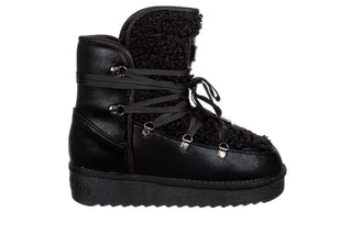 Śniegowce D Franklin Boots Nordic Fur Black, Czarny, Materiał
