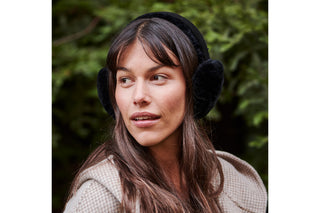 Nauszniki Emu Angahook Teddy Earmuffs Black, Czarny, Skóra naturalna