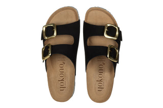 Klapki Yokono Granada-700 Nobuck Negro 208016, Czarny, Skóra naturalna