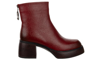 Botki DA Premium Collection CR62-3202 Red 216008, Bordowy, Skóra naturalna