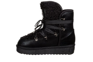 Śniegowce D Franklin Boots Nordic Fur Black, Czarny, Materiał