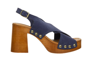 Sandały Sandro Rossi 8513 Jeans 523078, Niebieski, Skóra naturalna