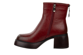 Botki DA Premium Collection CR62-3202 Red 216008, Bordowy, Skóra naturalna